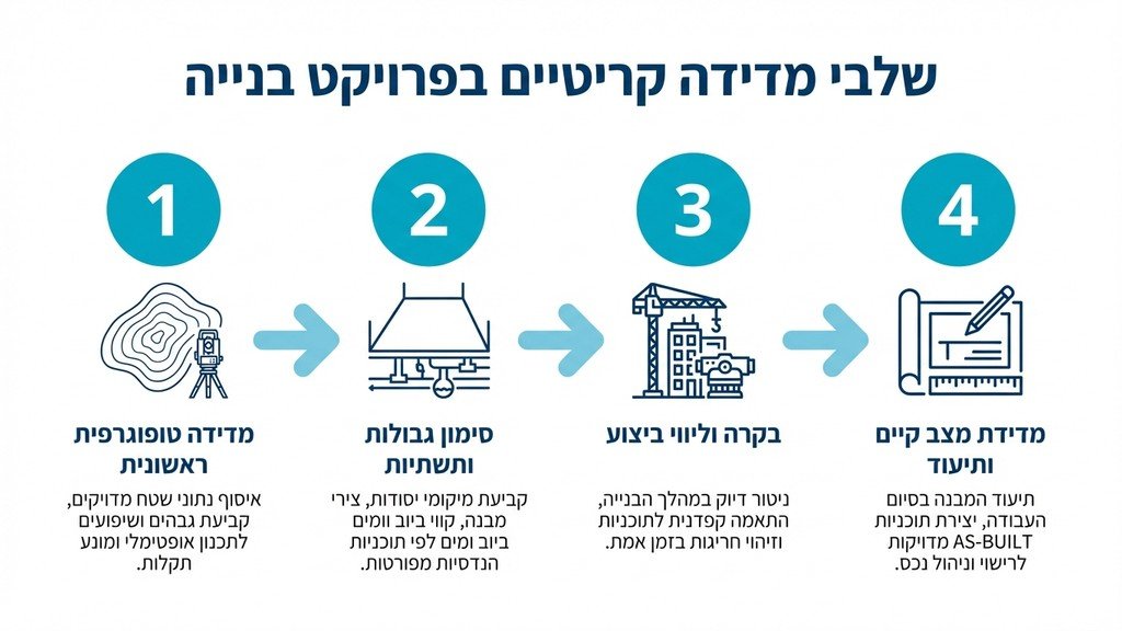 ציוד מדידה אופטי מתקדם באתר בנייה