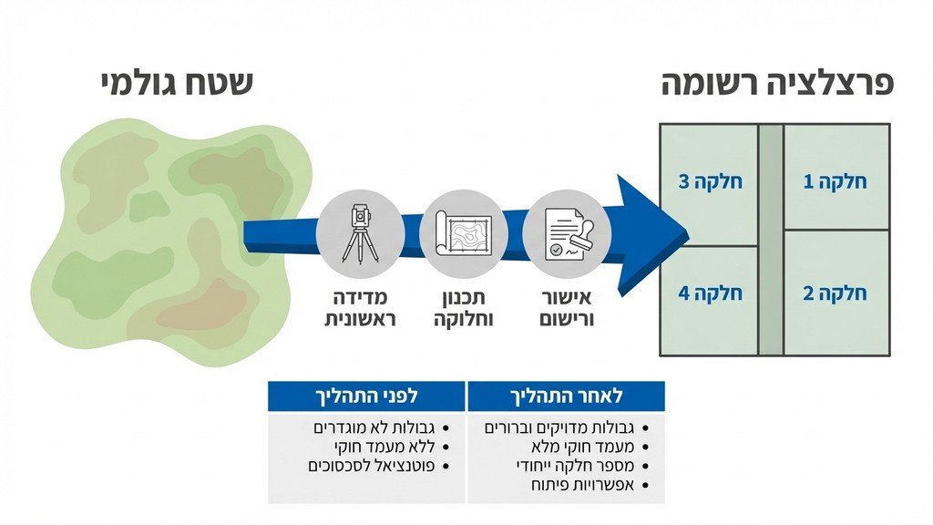 מודד מקצועי מבצע מדידות בשטח פתוח עם ציוד מדידה מתקדם