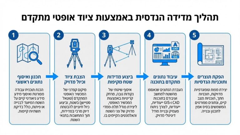 מהנדס מדידות מקצועי מבצע מדידה טופוגרפית בשטח פתוח